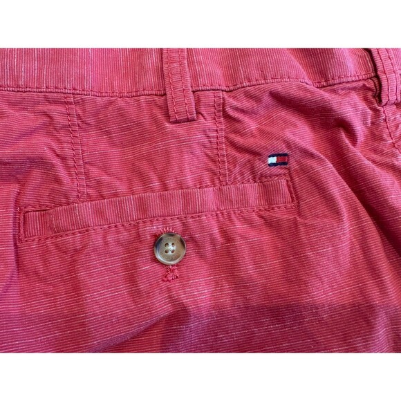 TOMMY HILFIGER Shorts Men's Size 40 Red Chino Regular Casual Flat Front Cotton - Picture 5 of 8